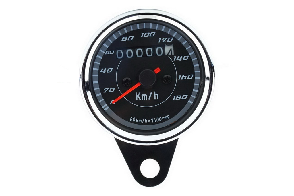 Chrome Round Speedometer (0-180 Km/h) - Compteur de vitesse rond chromé (0-180 km/h) - EEL-1001.CR
