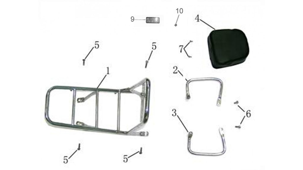 SUPPORT ARRIÈRE (2 PARTIES) (SCOOTTERRE OEM)