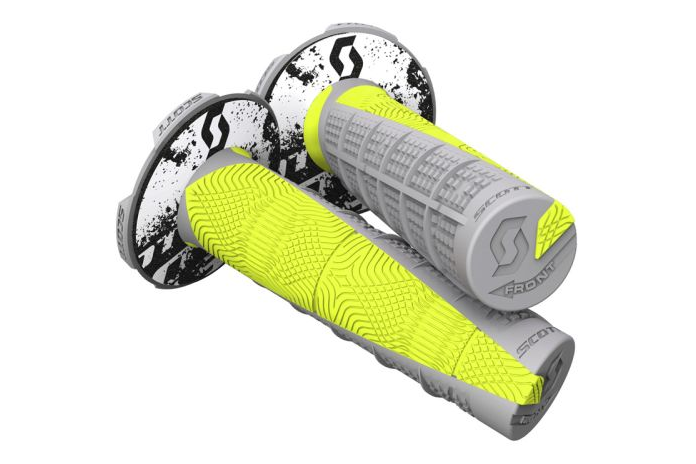 Yellow & Gray Duece MX Grips With Donuts - 219627-5776