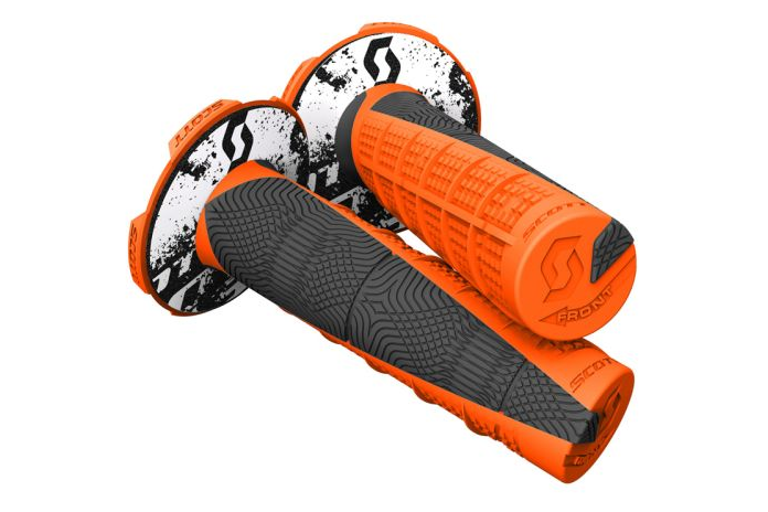 Orange & Black Duece MX Grips With Donuts - 219627-5857