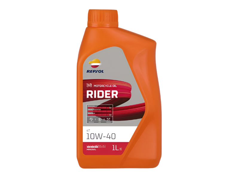 This mineral lubricant is adequate for low-, medium-, and high-displacement four-stroke engines. Thanks to its special composition, Repsol Moto Rider 4T is particularly suited to riding long distances without having to worry about loss in performance or premature wear of the different engine components in any situation. Among other uses, this lubricant is ideal for long journeys as these high viscosity grades ensure low engine oil consumption.