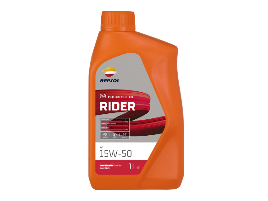 This mineral lubricant is adequate for low-, medium-, and high-displacement four-stroke engines. Thanks to its special composition, Repsol Moto Rider 4T is particularly suited to riding long distances without having to worry about loss in performance or premature wear of the different engine components in any situation. Among other uses, this lubricant is ideal for long journeys as these high viscosity grades ensure low engine oil consumption.