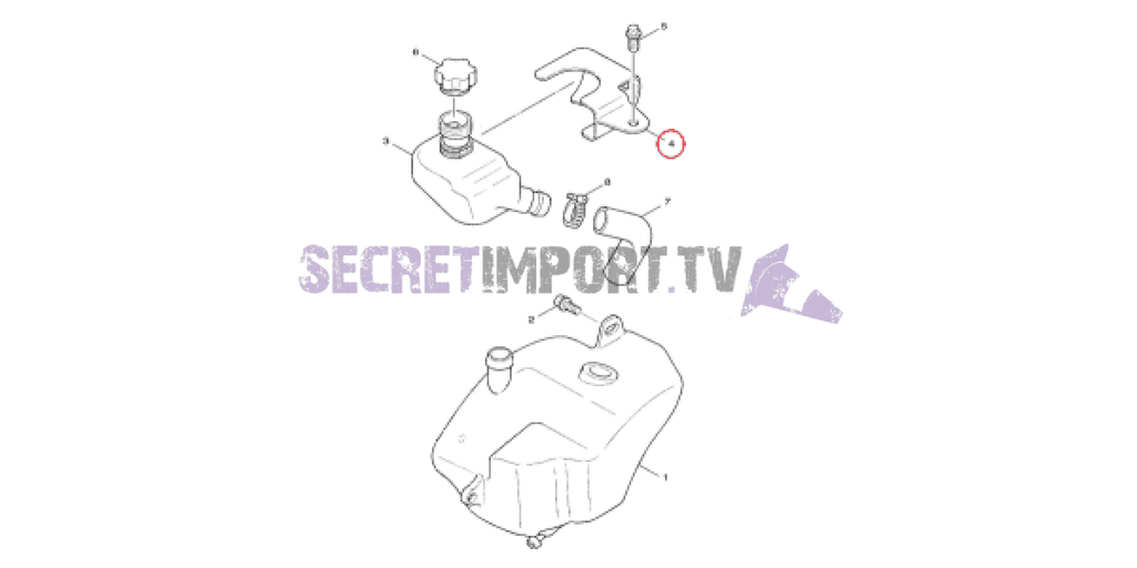 Oil Sub Tank Holder Yamaha OEM (BWS/ZUMA 2002-2011) #4 - Support de réservoir d'huile secondaire Yamaha OEM (BWS/ZUMA 2002-2011) #4 - 4VP-F1734-00-00