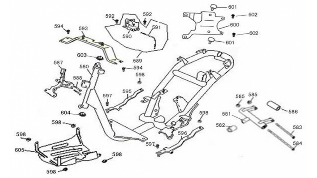 [580] CHÂSSIS CADRE BISTRO 50CC RU1-1-2 (SCOOTTERRE OEM)