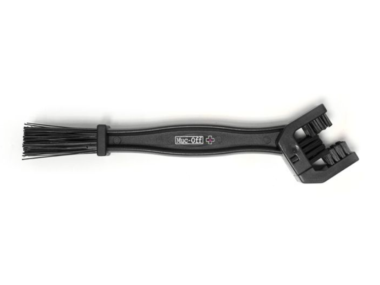 The Muc-Off Chain Brush is an essential tool for keeping your motorcycle's chain spotlessly clean and running smoothly. The multifaceted, ergonomically shaped brush is designed to clean 3 sides.