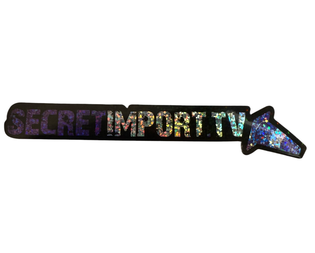 Sticker Purple Glitter Secret Import (6'' 1/4 x 5/8'')