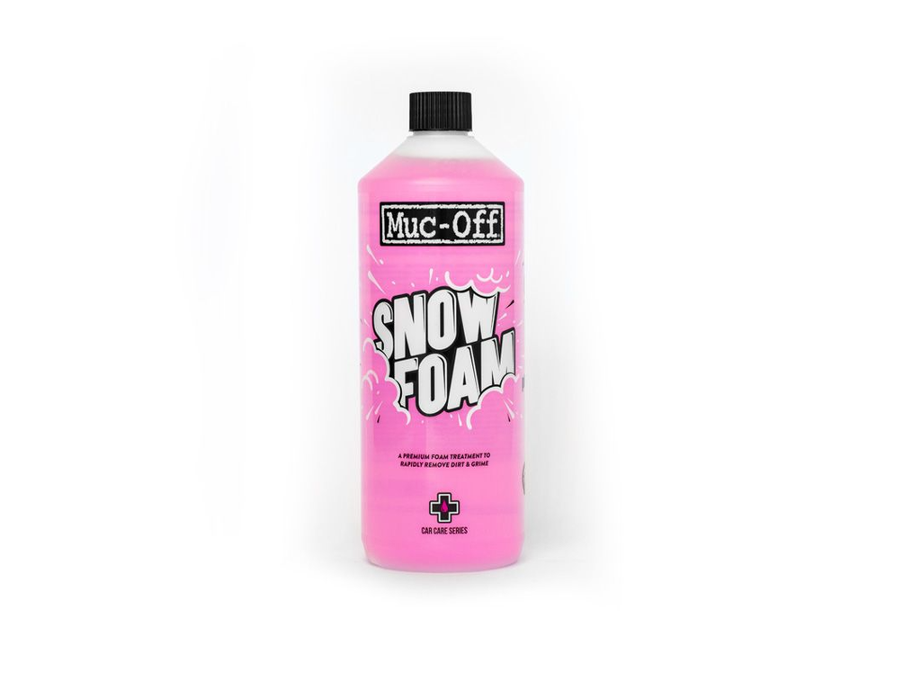 Muc-Off Snow Foam is the result of extensive in-house research and development by our team of detailing experts. Our formula will significantly reduce the possibility of damage to paintwork by breaking down stubborn dirt and road film, preparing the vehicle for shampooing and detailing. Snow foam is a new generation PH neutral, water-based pre-wash treatment. Our snow foam formula is gentle and suitable for use with all pressure washer foam lances. Formulated specifically to offer maximum COVERAGE, snow foa