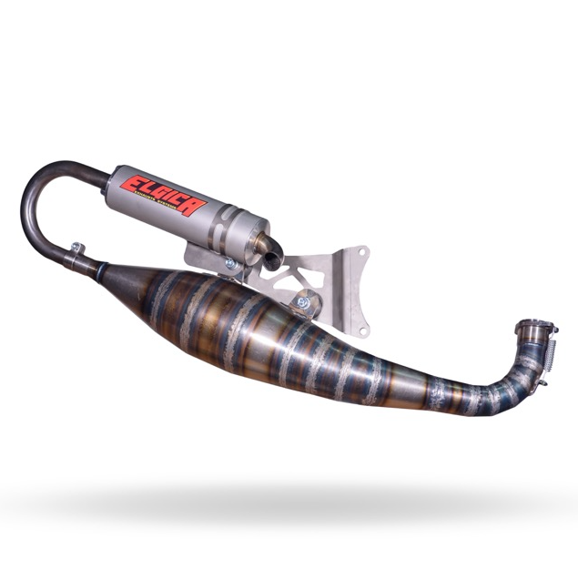 Exhaust Elgica Silver Racing 70-77cc Minarelli Horizontal