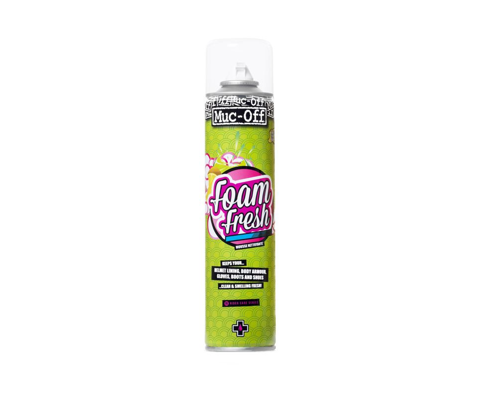 Muc-Off Foam Fresh is a highly effective, easy-to-use foam cleaner which is ideal for helmet liners or any soft material which comes into contact with the rider. Foam Fresh has an instant foaming action, which gently agitates dirt and grime away from the surface leaving a fresh Citric Burst fragrance. Even the cleanest looking riding gear benefits from this uniquely formulated product.
