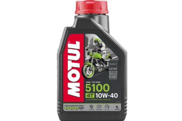 Motul 10W40 5100 ESTER Technosynthetic 4 Stroke Engine (1L) - Huile moteur Motul 10W40 5100 ESTER Techno Synthétique 4 temps (1L) - 27-L521