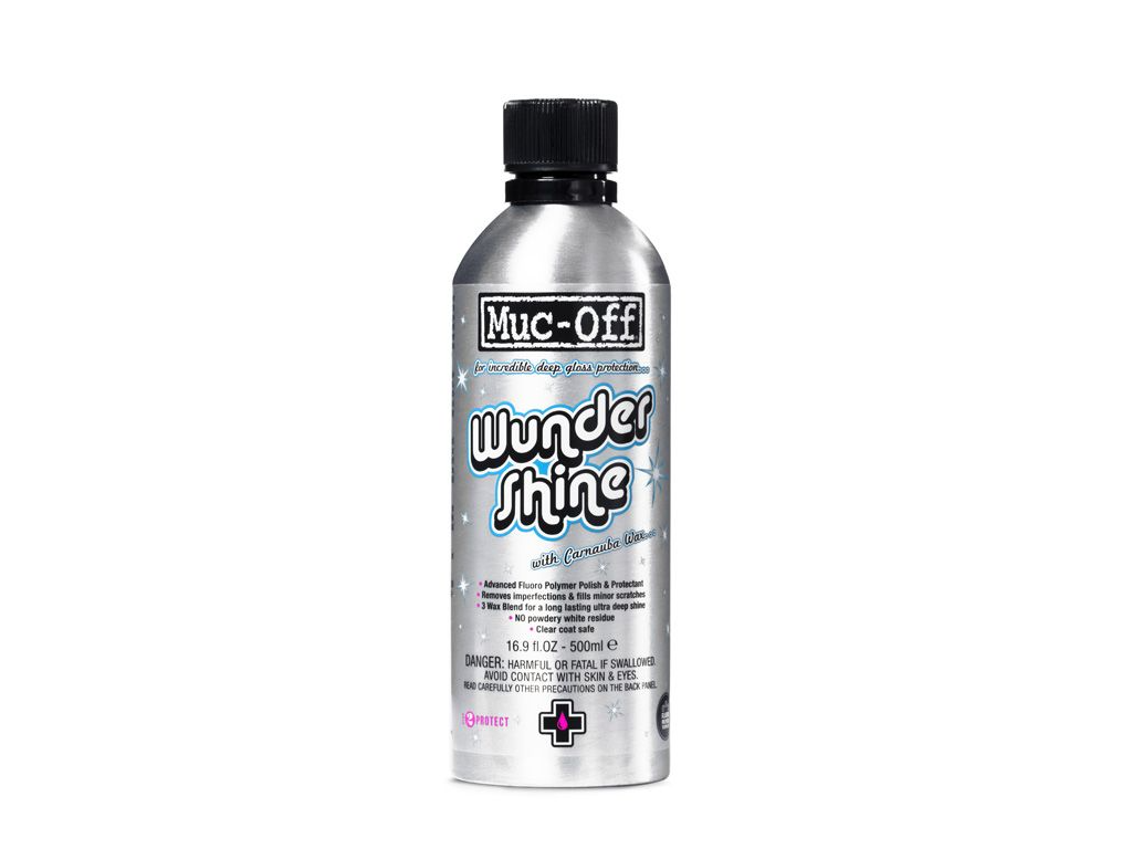 Let’s not beat around the bush, you want a high quality polish and protectant that delivers a deep and luxurious shine for your bodywork, Muc-Off Wundershine is the product for that job. Not only does our Wundershine give you amazing reflective results, but it also covers the treated areas with a microscopic protective layer against atmospheric pollutants, thanks to its Fluoro Polymer Technology! So if you want your paint finish gleaming like new, make the water beads away furiously and make the rig easier 