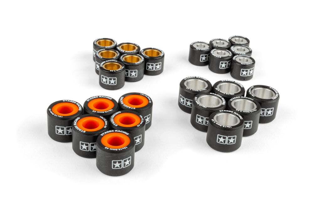 Roller Weight Set Stage6 HQ - 15x12mm : 3g / 3.g / 4g / 4.5g / 5g / 5.5g / 6g / 6.5g / 7g / 7.5g / 8g // 16x13mm : 3g / 3.5g / 4g / 4.5g / 5g / 5.5g / 6g / 6.5g / 7g / 7.5g / 8g / 8.5g / 9g / 9.5g / 10g / 11g // 19x15.5mm : 3g / 3.25g / 3.5g / 3.75g / 4g / 4.25g / 4.5g / 4.75g / 5g / 5.25g / 5.5g / 5.75g / 6g / 6.5g / 7g / 7.5g / 8g / 10g / 11g 