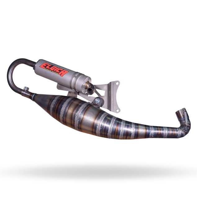 Exhaust Elgica Silver Testa Rossa 70cc Minarelli Horizontal