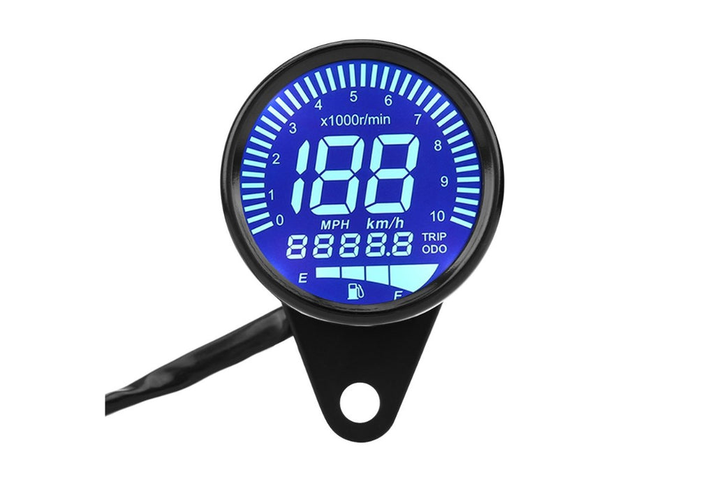 Universal Analog Speedometer Black - Compteur de vitesse numérique universel noir (0-160 km/h) - SI-12398934BK