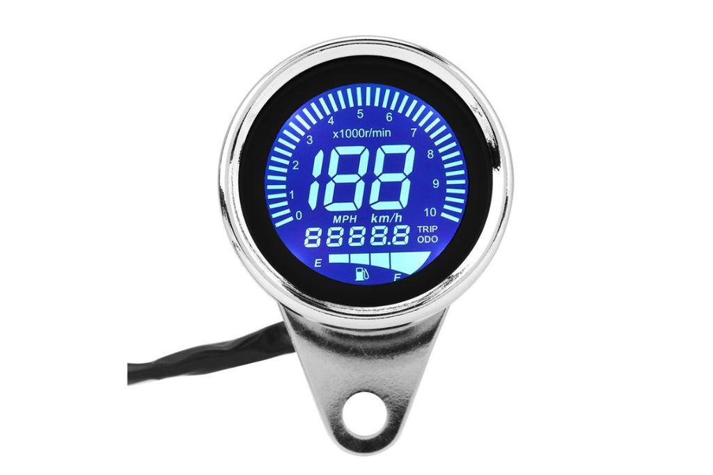 Universal Analog Speedometer Chrome - Compteur Universel Digital Chrome - SI-594783CR