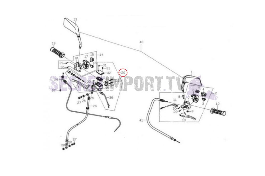 Front Brake Master Cylinder PGO Big Max - Maître-cylindre de frein avant PGO Big Max - P1403001000N