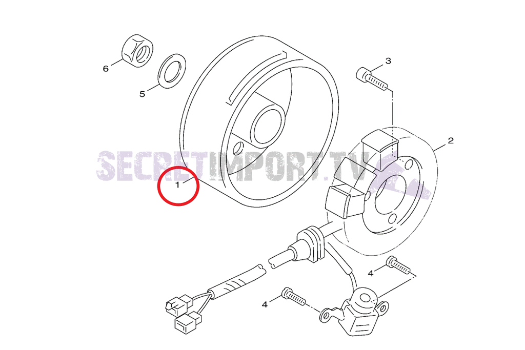 Rotor Yamaha OEM #1 (Bws/Zuma 50F & 50X) - 3B3-H1450-00-00 