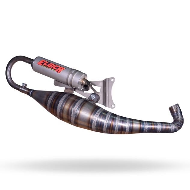 Exhaust Elgica Silver Testa Rossa 94cc Minarelli Horizontal 
