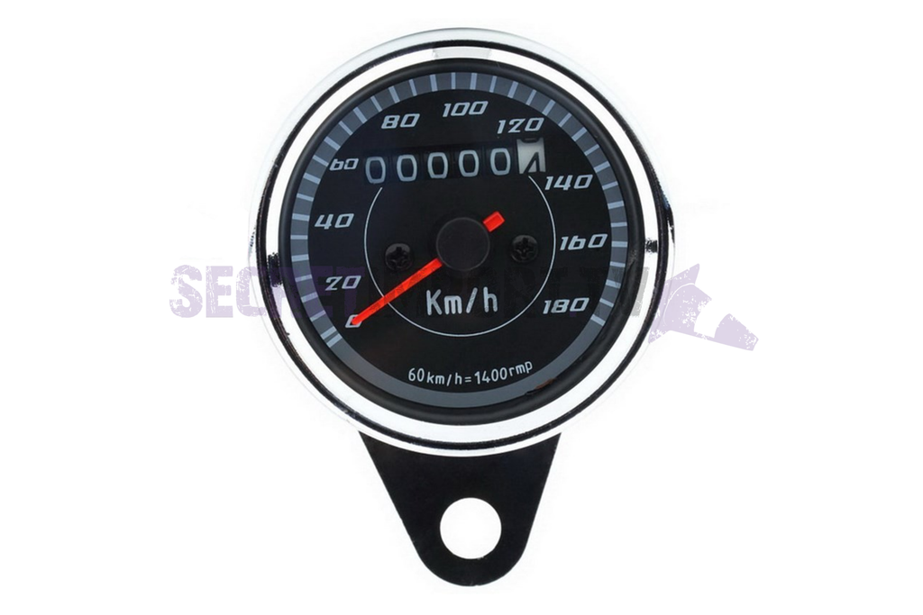 Chrome Round Speedometer (0-180 Km/h) - Compteur de vitesse rond chromé (0-180 km/h) - EEL-1001.CR