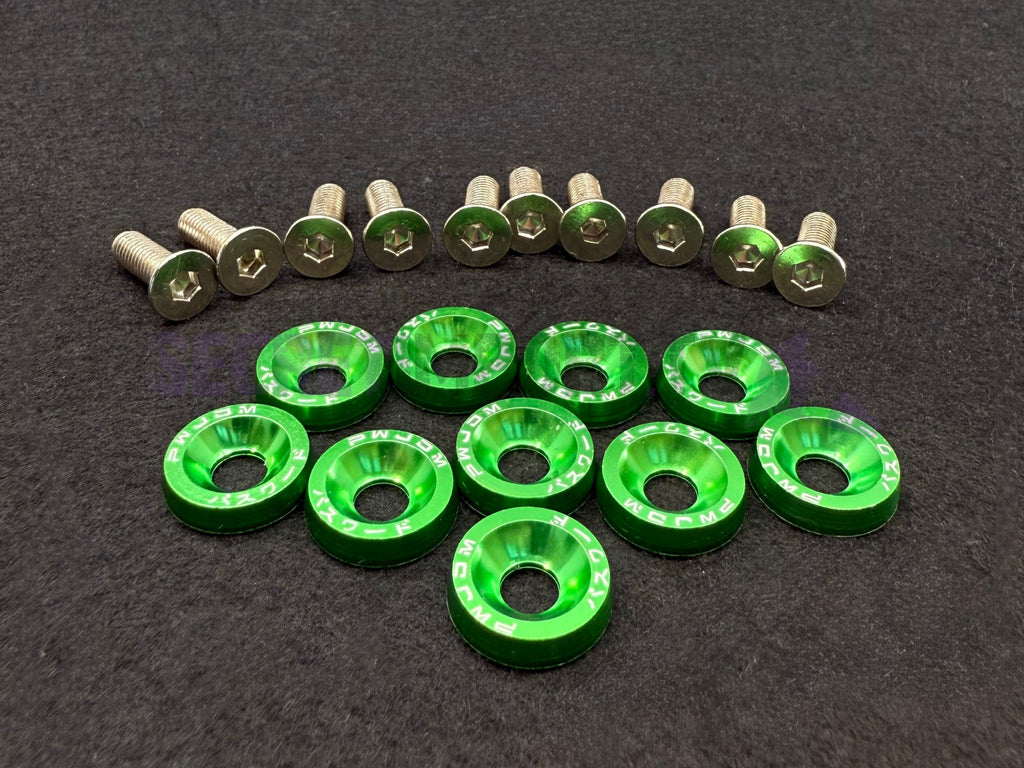 Universal Fairing Screw Kit M6 (10X) Green Screws