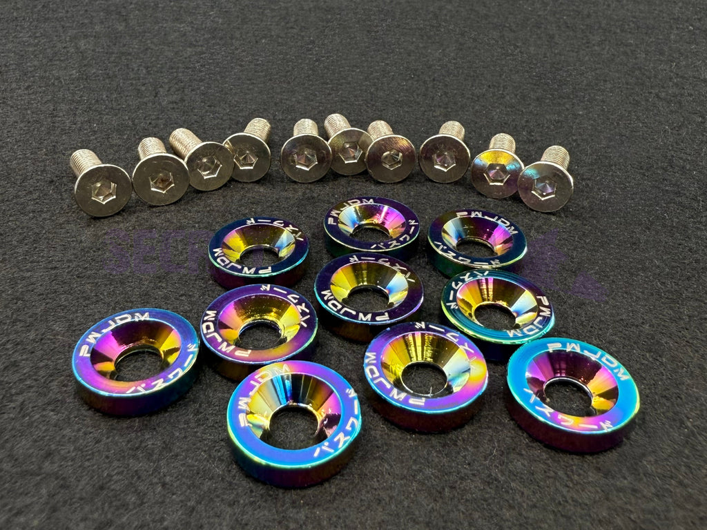 Universal Fairing Screw Kit M6 (10X) Neochrome Screws