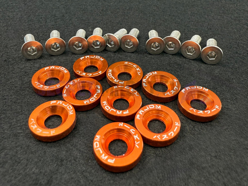 Universal Fairing Screw Kit M6 (10X) Orange Screws